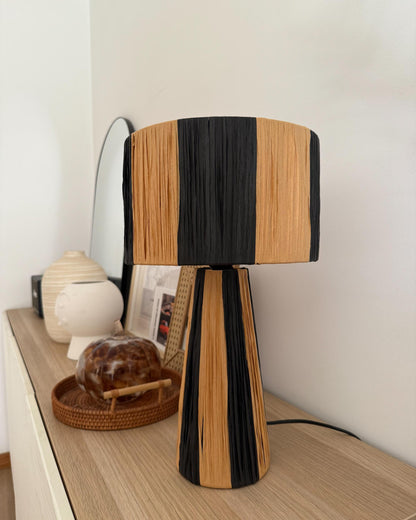  Table Lamp WELMEL Wicker Brown/ Black