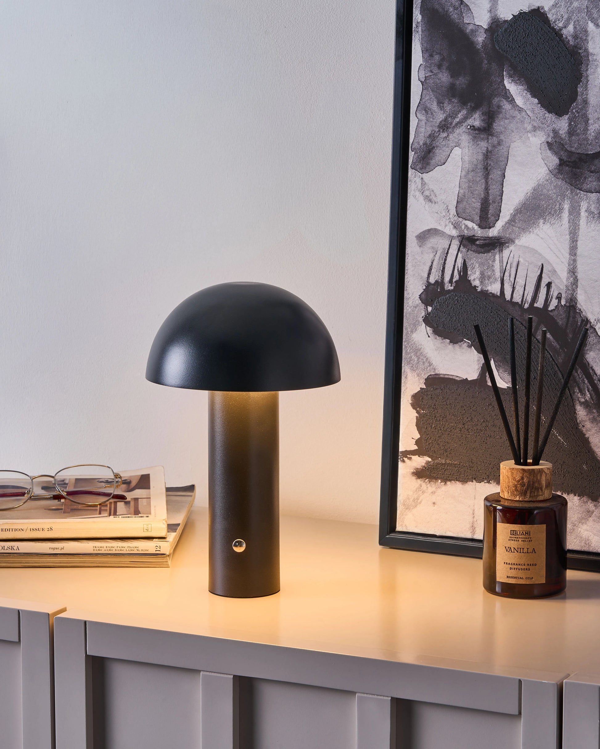  Wireless LED Table Lamp BOJO With Dimmer Metal Black