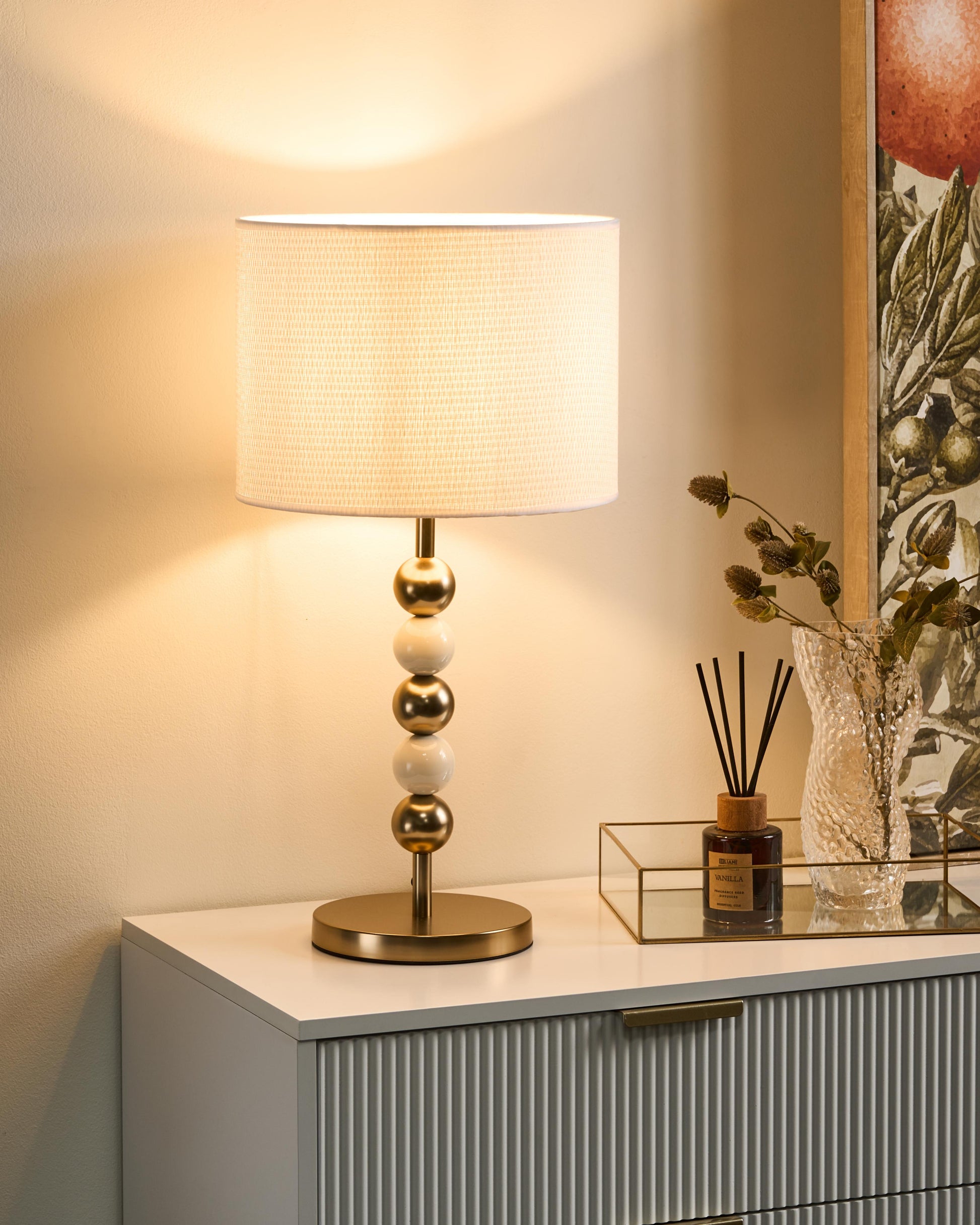  Table Lamp LOKY Metal Brass/Beige