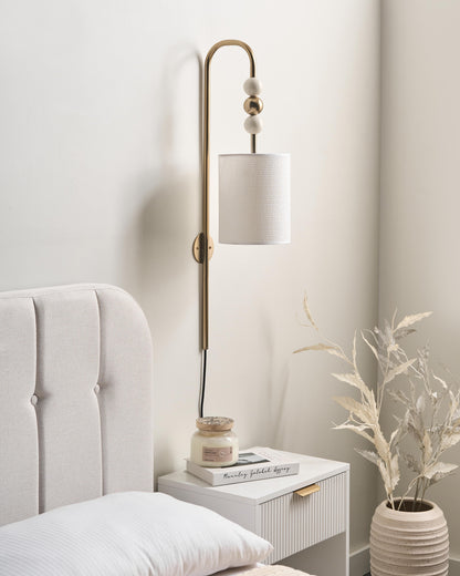  Wall Lamp LOKY Metal Brass/Beige