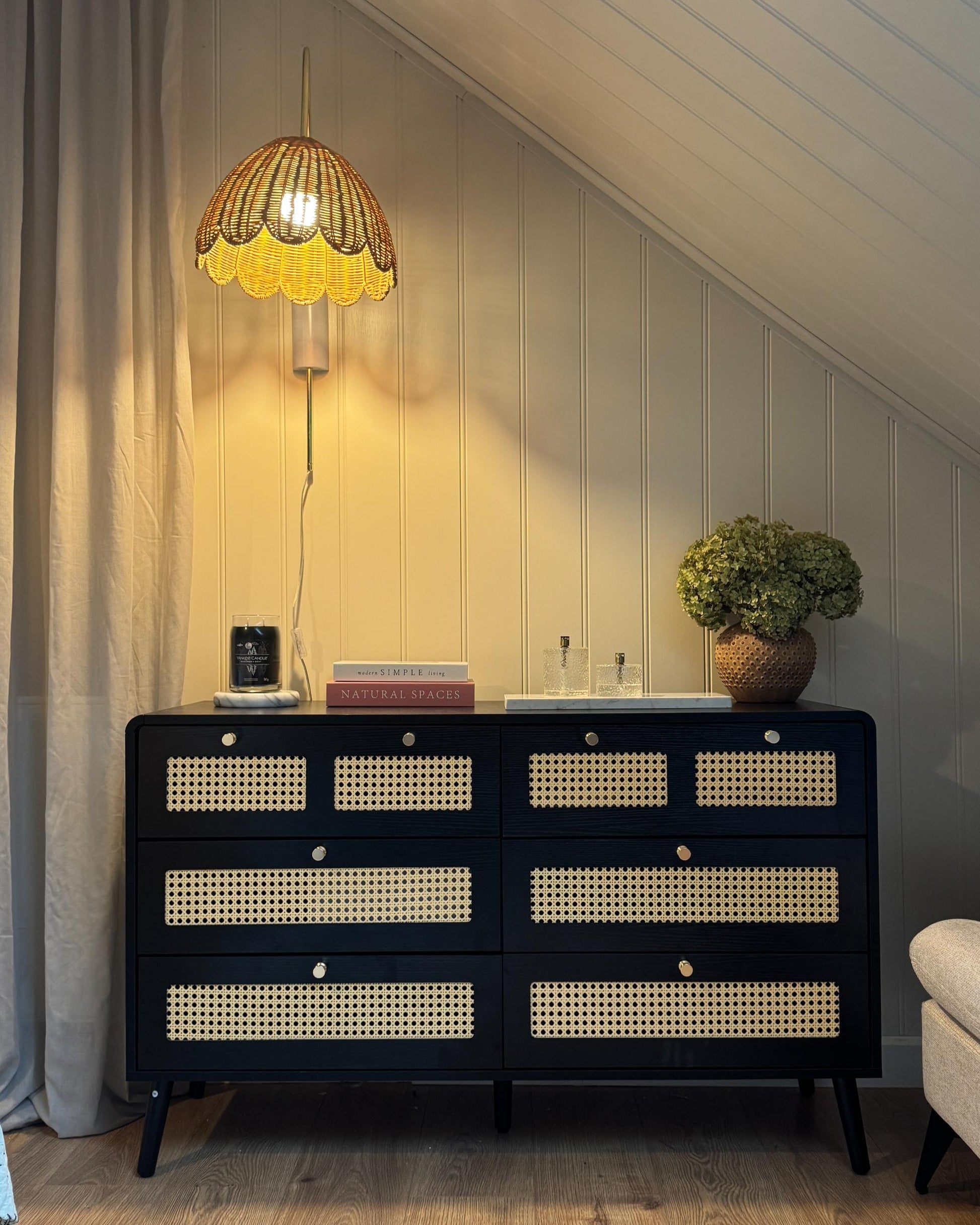  Wall Lamp VALUKKAI Rattan Natural