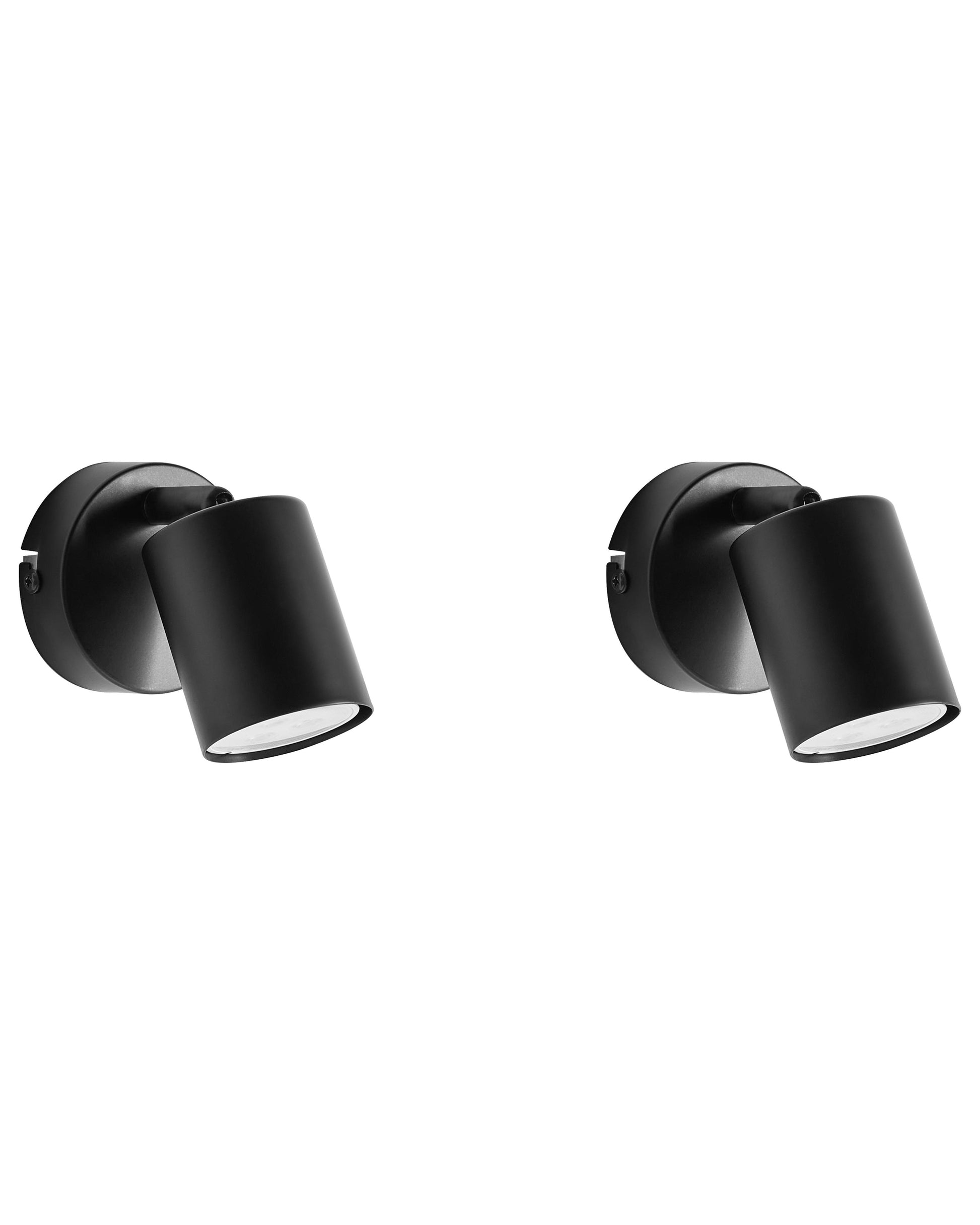 Set Of 2 Wall Lamps NYANDO Metal Black