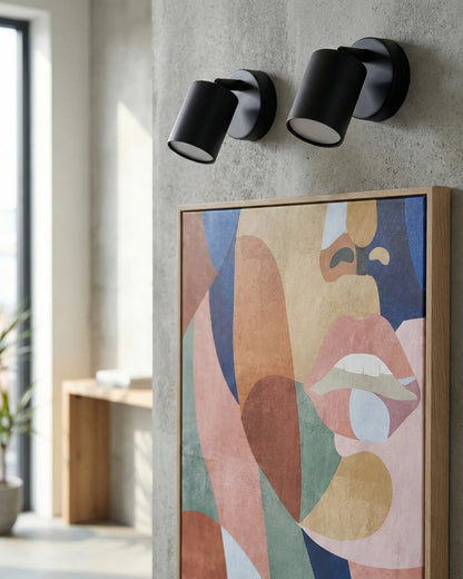 Set Of 2 Wall Lamps NYANDO Metal Black