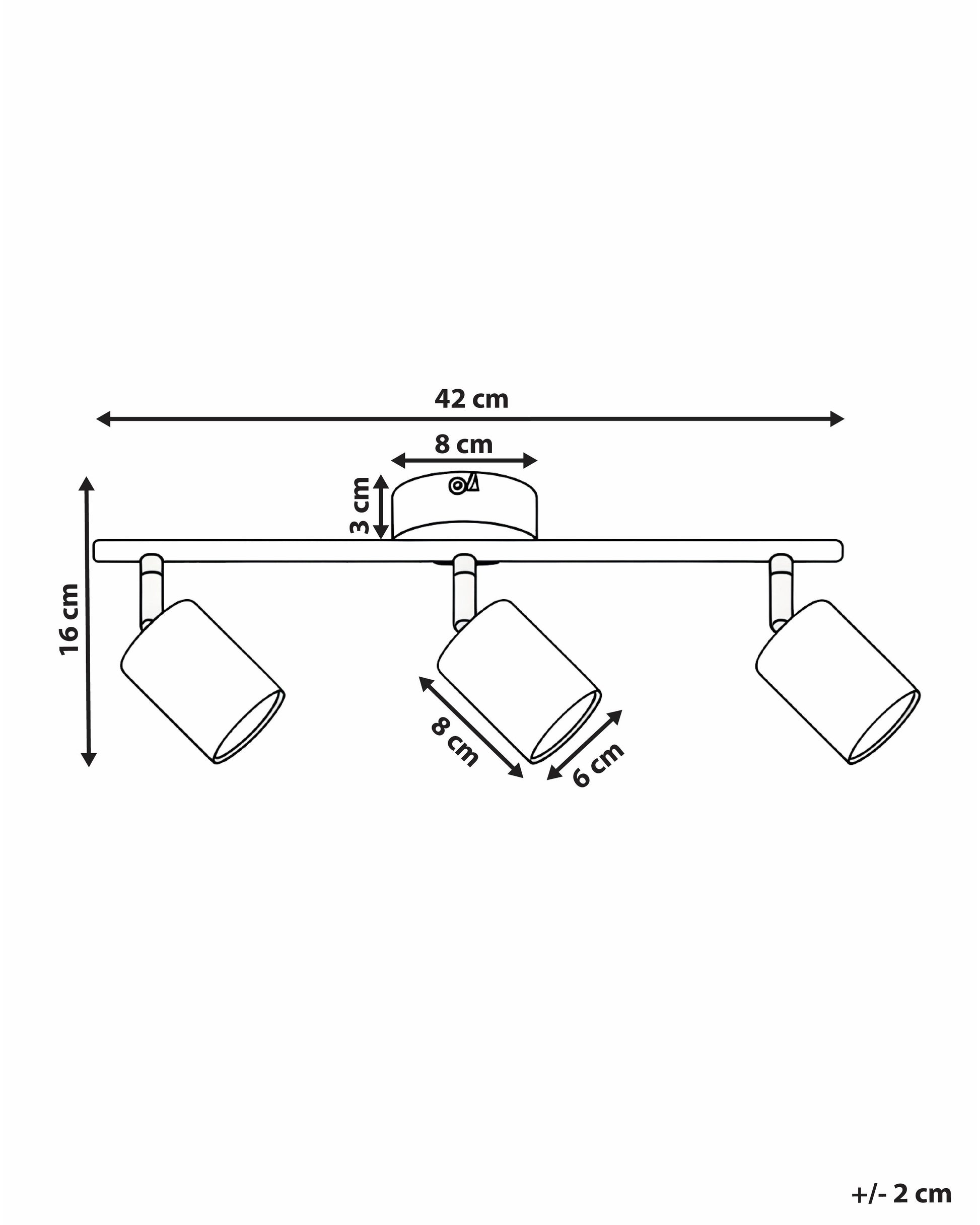  3 Light Spotlight NYANDO Metal Black