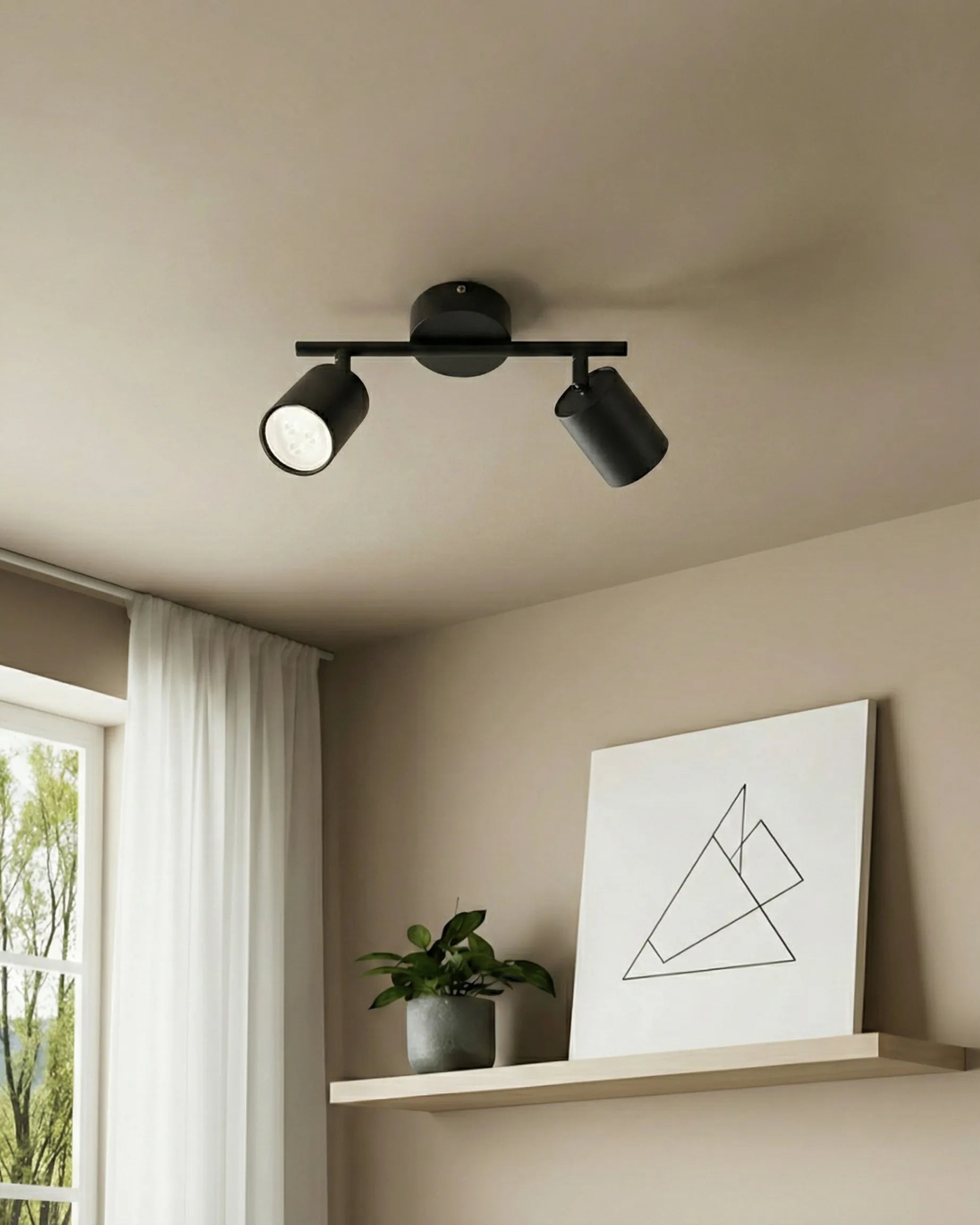  2 Light Spotlight NYANDO Metal Black