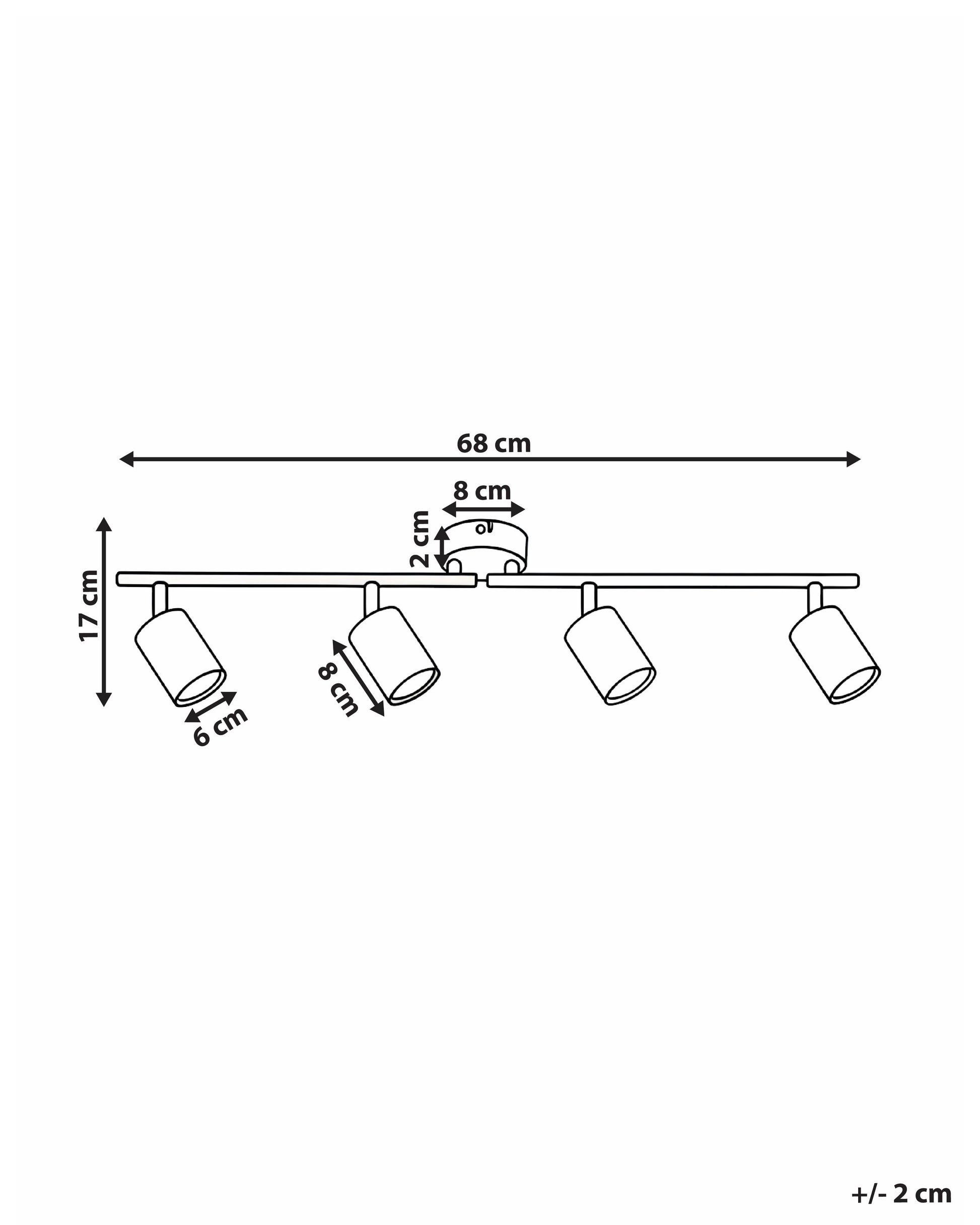  4 Light Spotlight NYANDO Metal Black