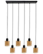  6 Light Pendant Lamp KITARE Glass Beige