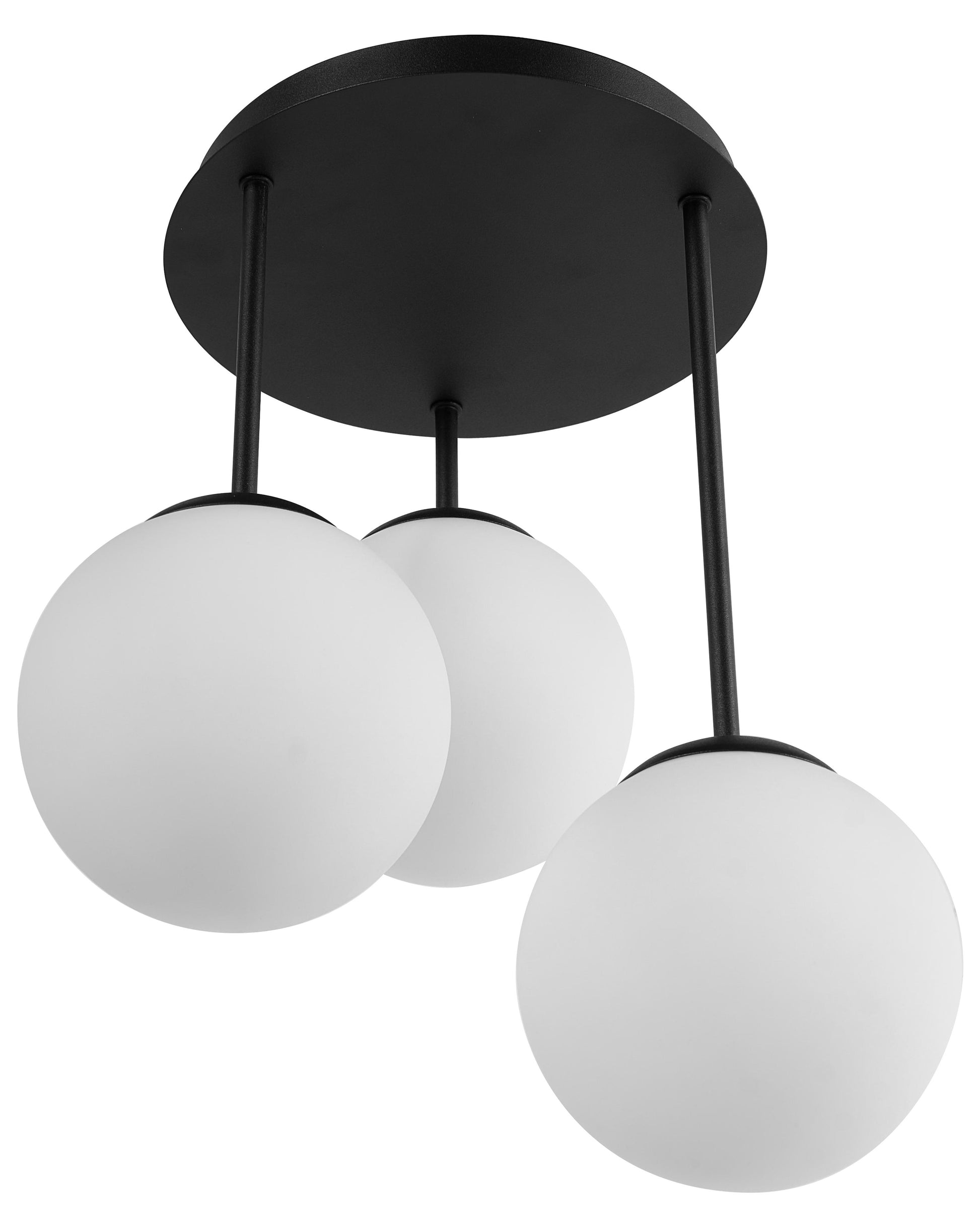  3 Light Pendant Lamp RIANA Glass Black