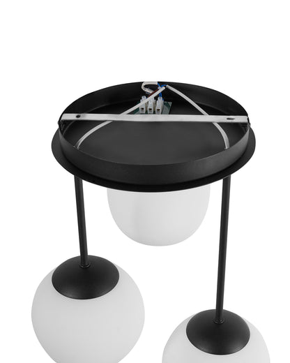  3 Light Pendant Lamp RIANA Glass Black