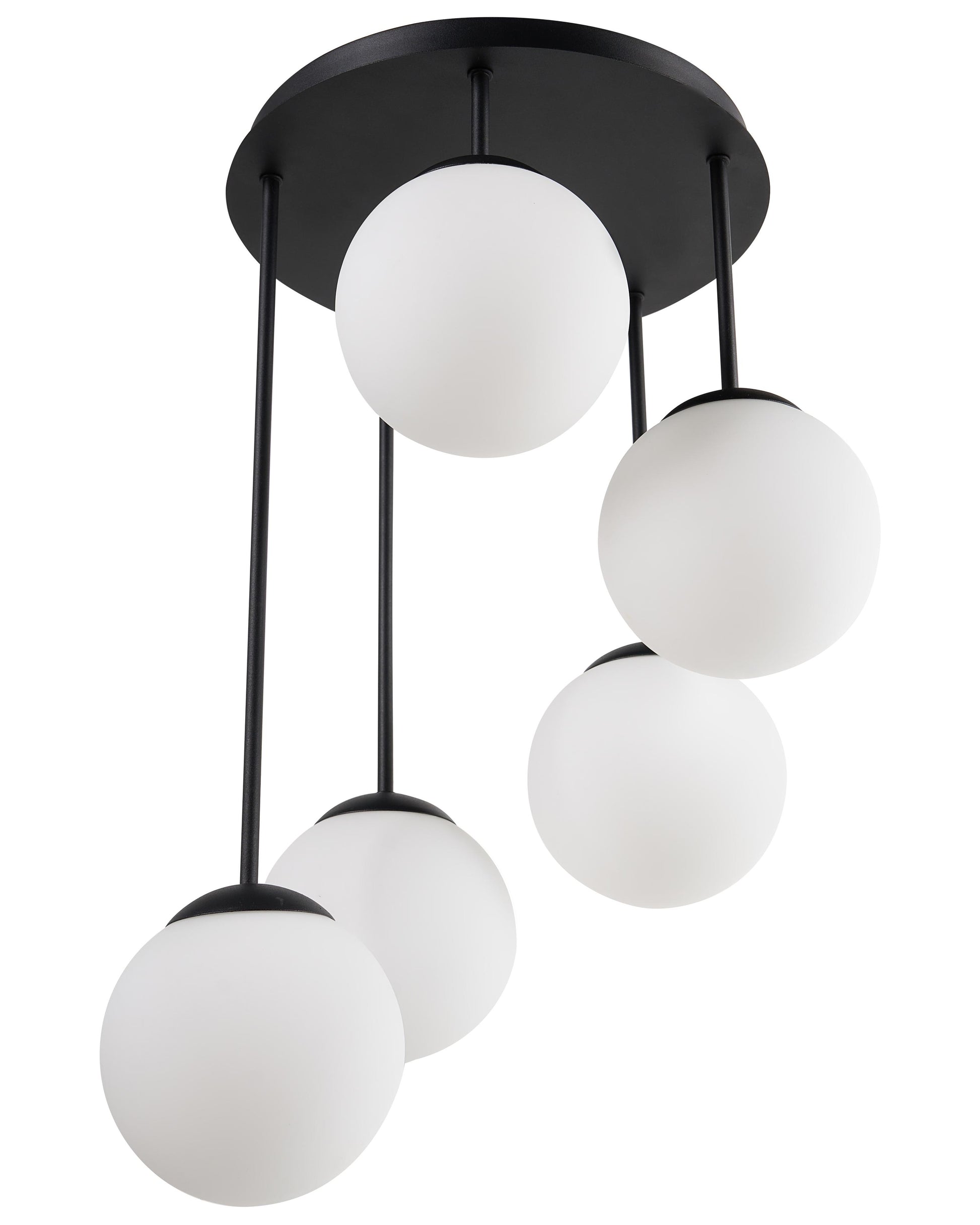  5 Light Pendant Lamp RIANA Glass Black