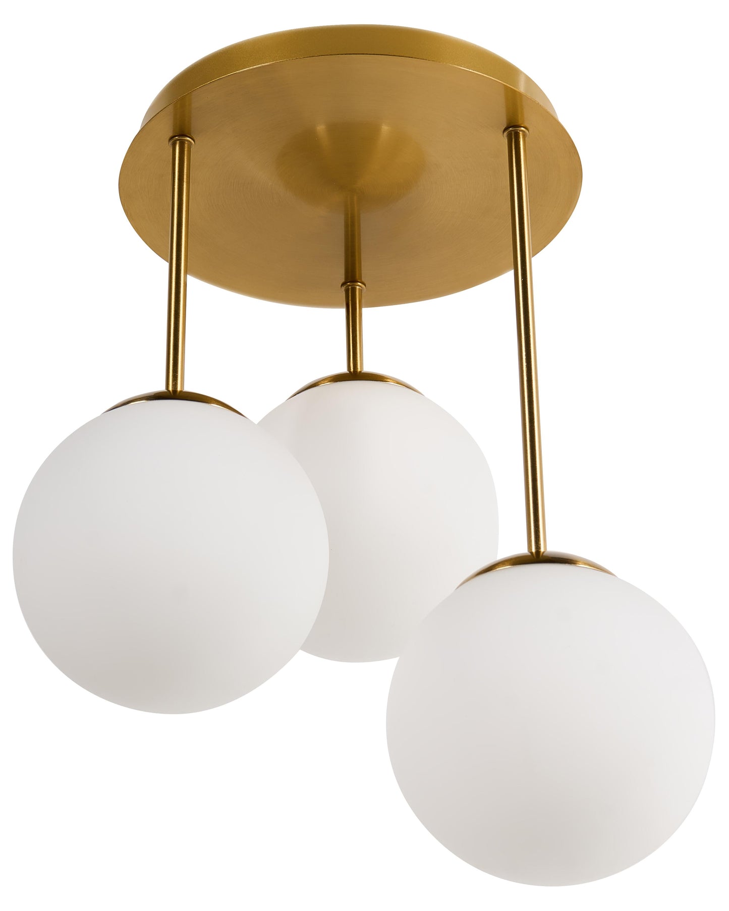  3 Light Pendant Lamp RIANA Glass Metal Brass