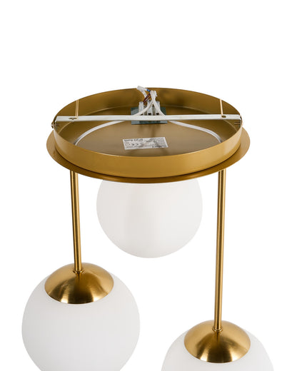  3 Light Pendant Lamp RIANA Glass Metal Brass