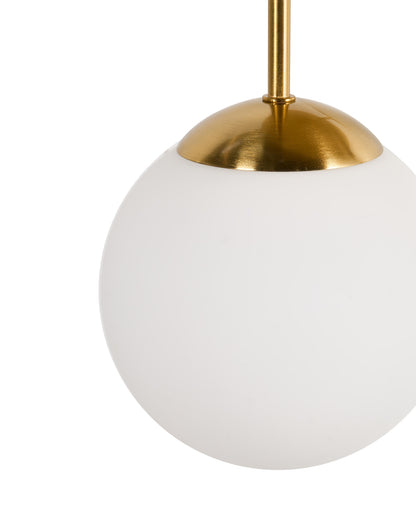  3 Light Pendant Lamp RIANA Glass Metal Brass