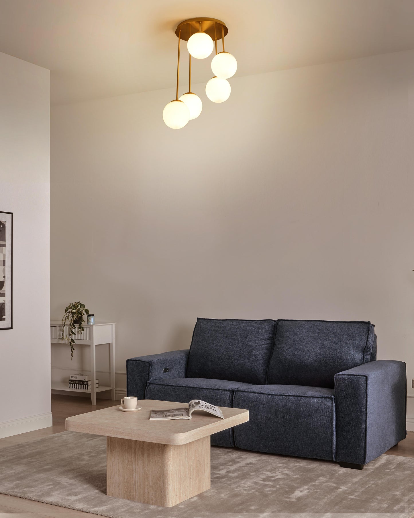  5 Light Pendant Lamp RIANA Metal Brass