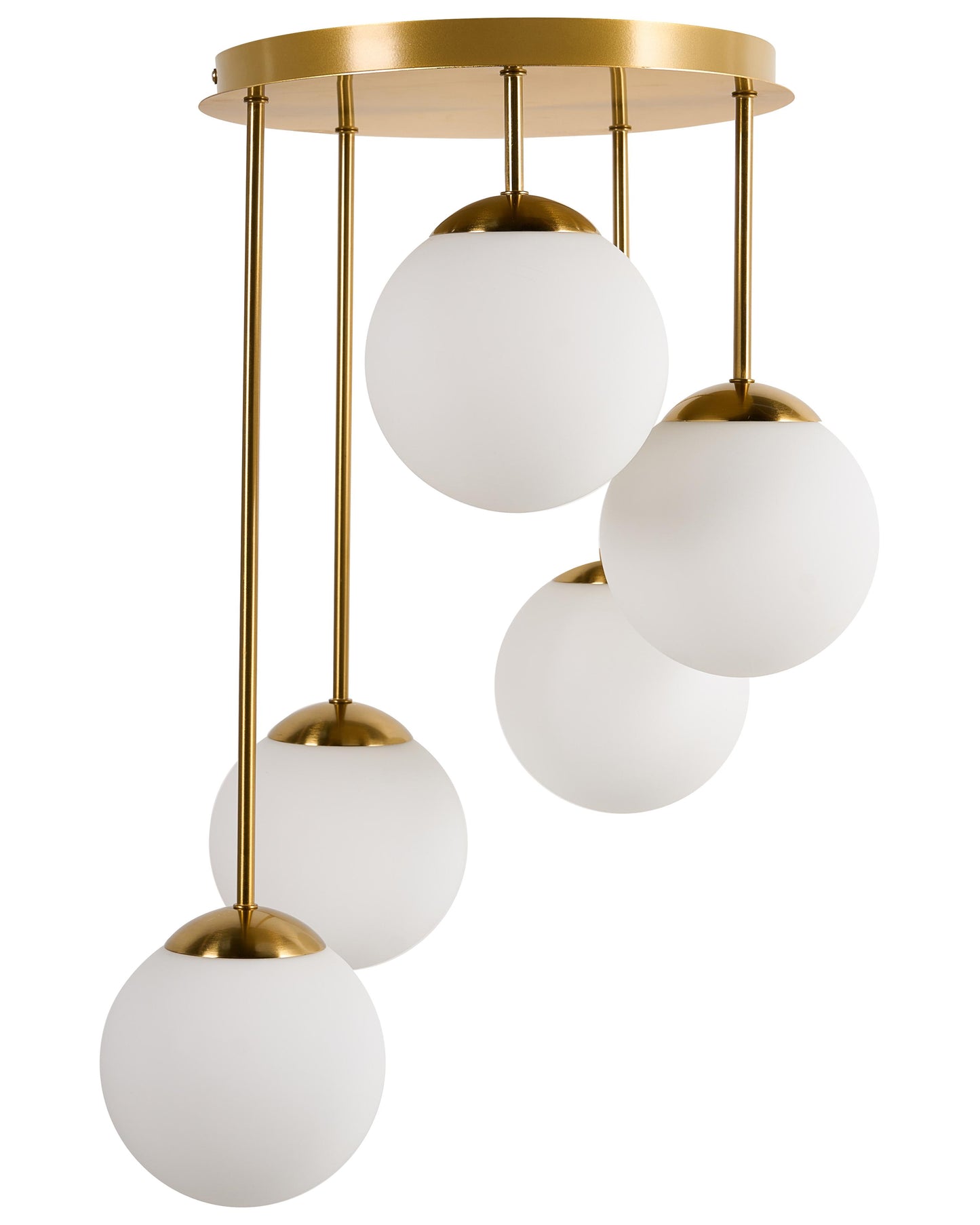  5 Light Pendant Lamp RIANA Metal Brass