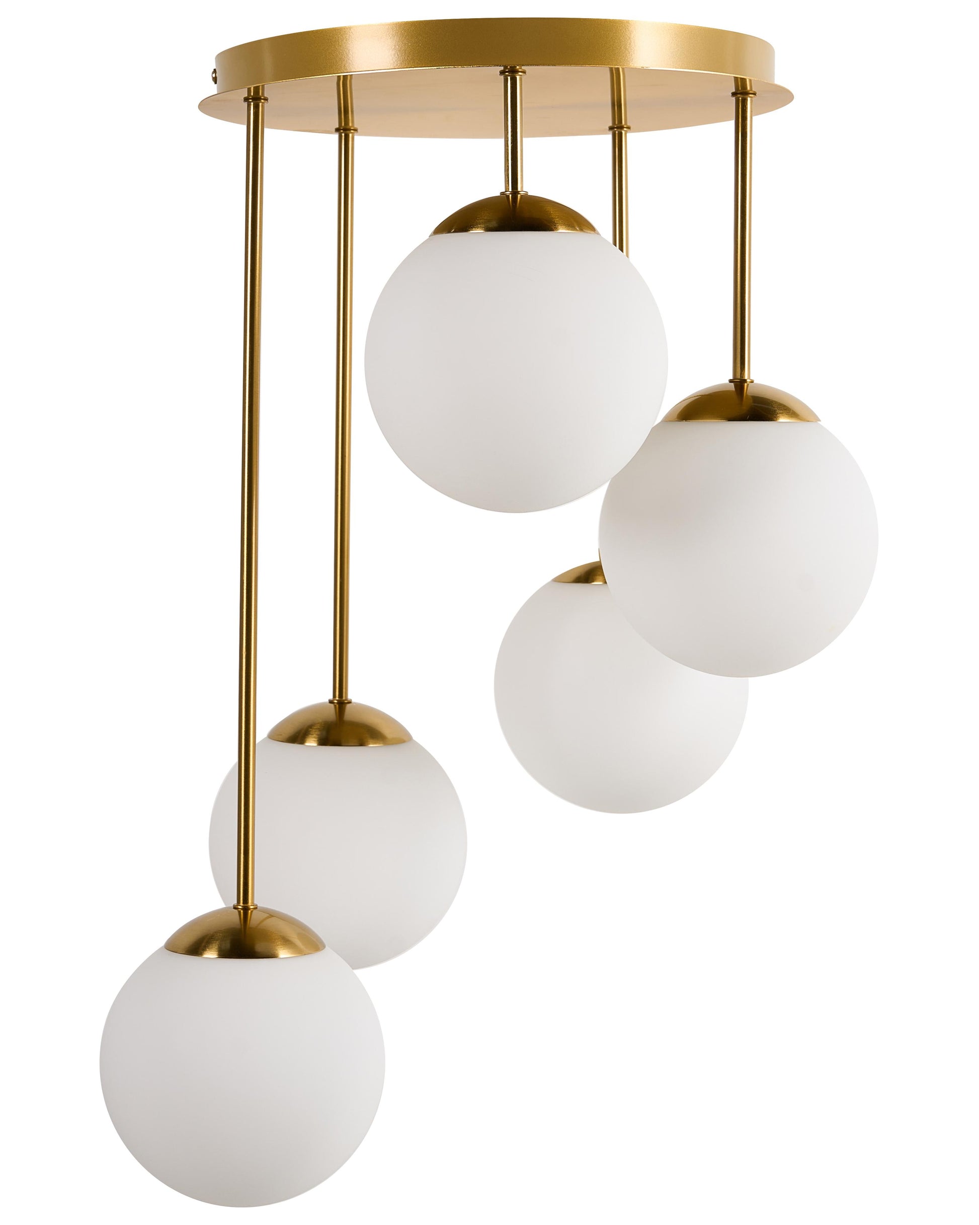  5 Light Pendant Lamp RIANA Metal Brass