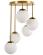  5 Light Pendant Lamp RIANA Metal Brass
