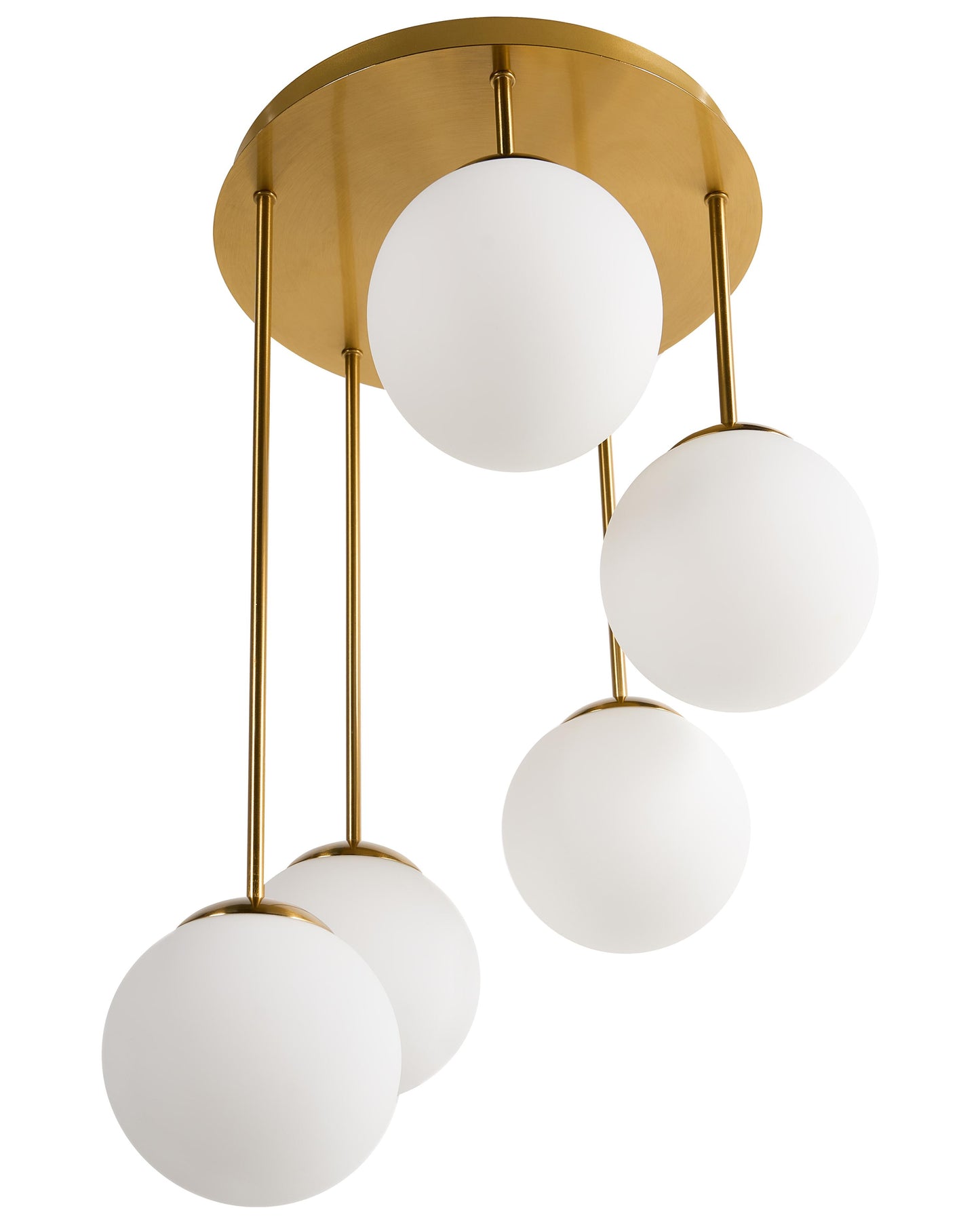  5 Light Pendant Lamp RIANA Metal Brass