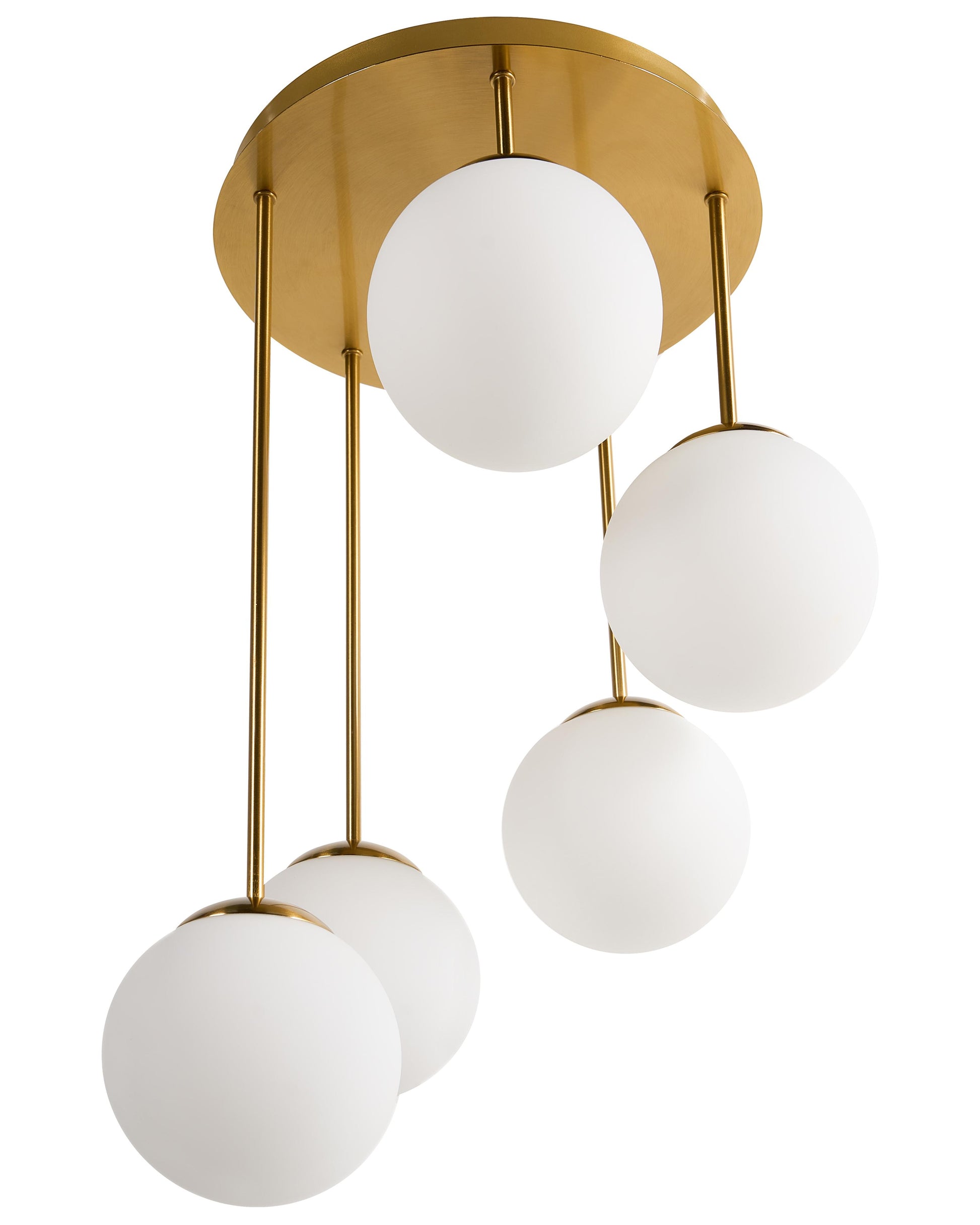  5 Light Pendant Lamp RIANA Metal Brass