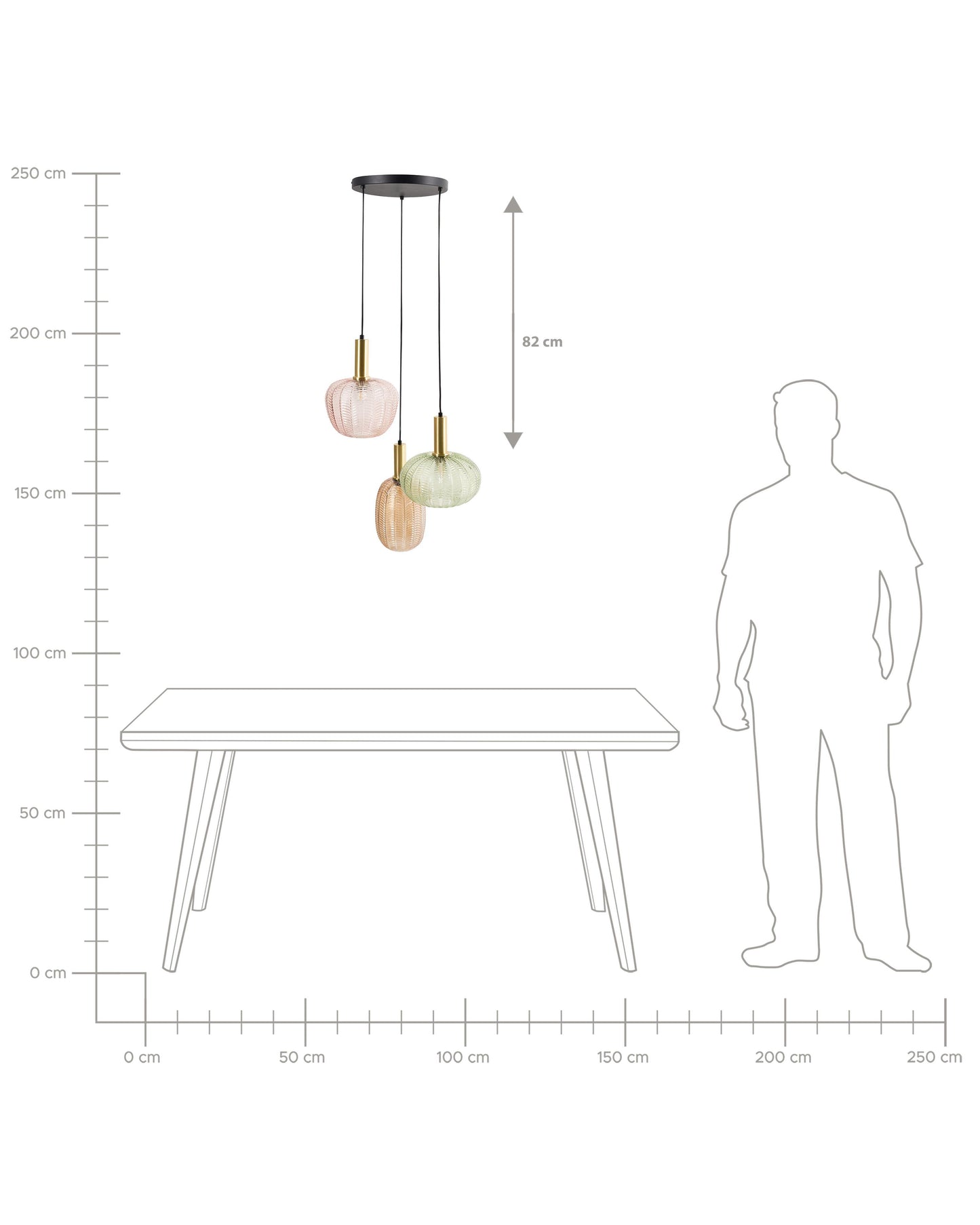  Pendant Lamp NJORO Glass Multicolour