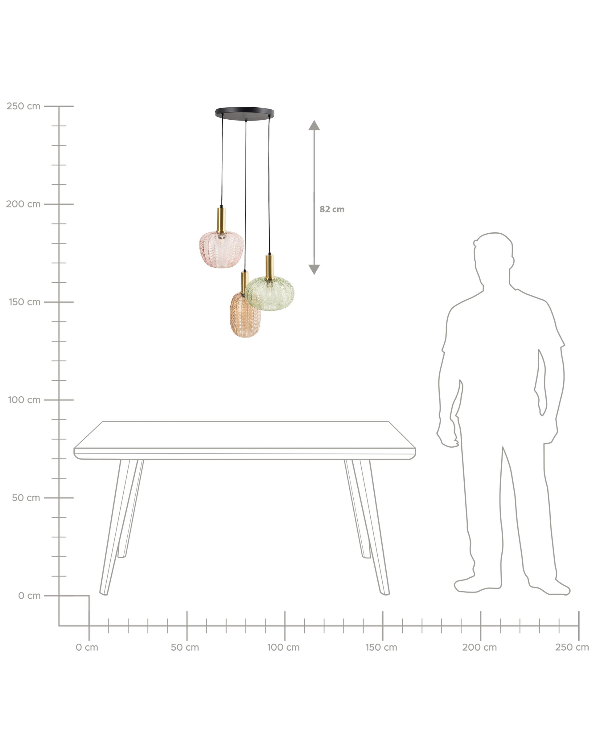 Pendant Lamp NJORO Glass Multicolour
