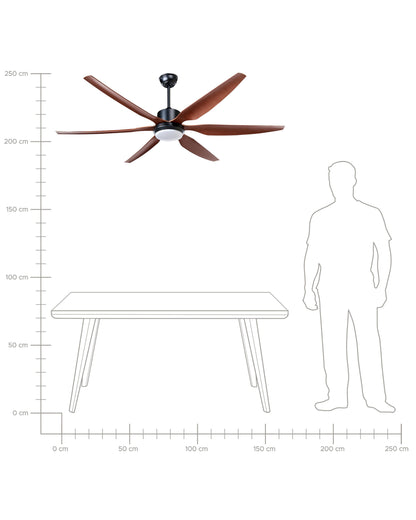  Ceiling Fan With Light VERDURE With Remote LED Brown