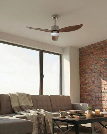  Ceiling Fan With Light MAHAUT With Remote LED Light Brown