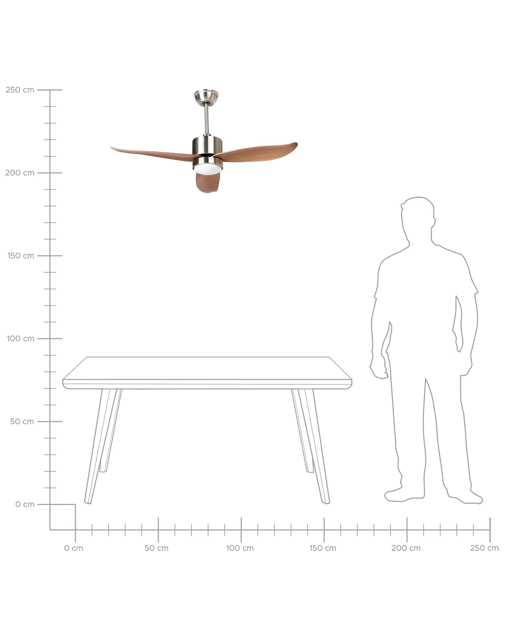  Ceiling Fan With Light MAHAUT With Remote LED Light Brown