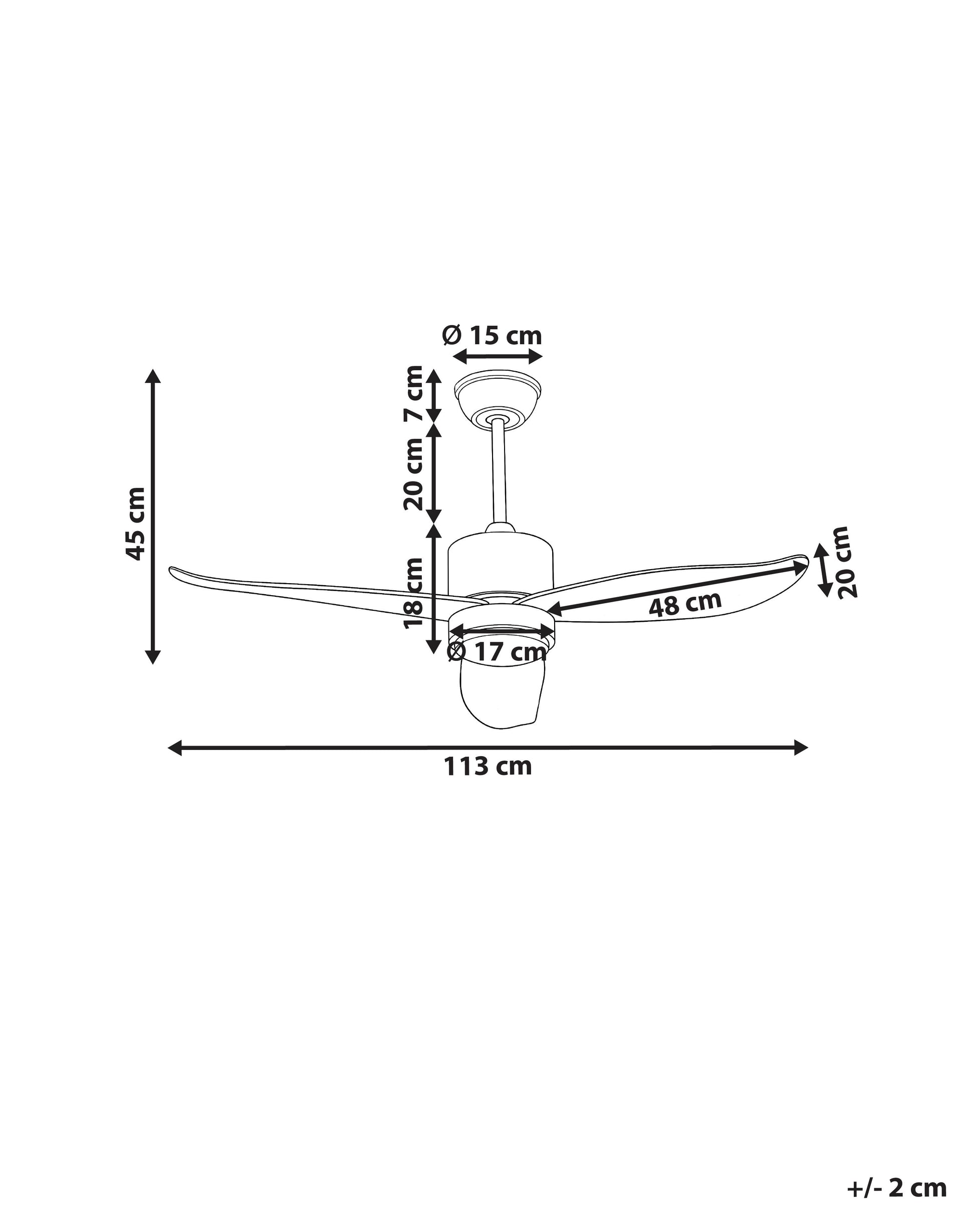  Ceiling Fan With Light MAHAUT With Remote LED Light Brown