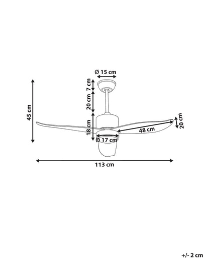  Ceiling Fan With Light MAHAUT With Remote LED Light Brown