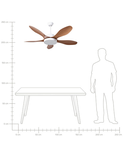  Ceiling Fan With Light BARBET With Remote LED Light Brown