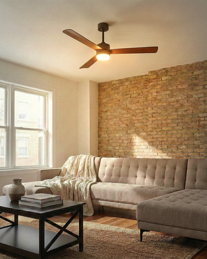  Ceiling Fan With Light JEREMY With Remote LED Brown