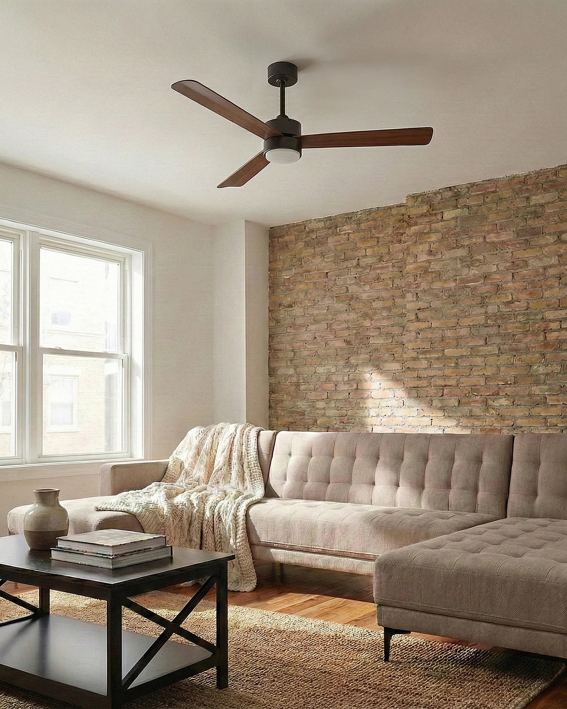  Ceiling Fan With Light JEREMY With Remote LED Brown