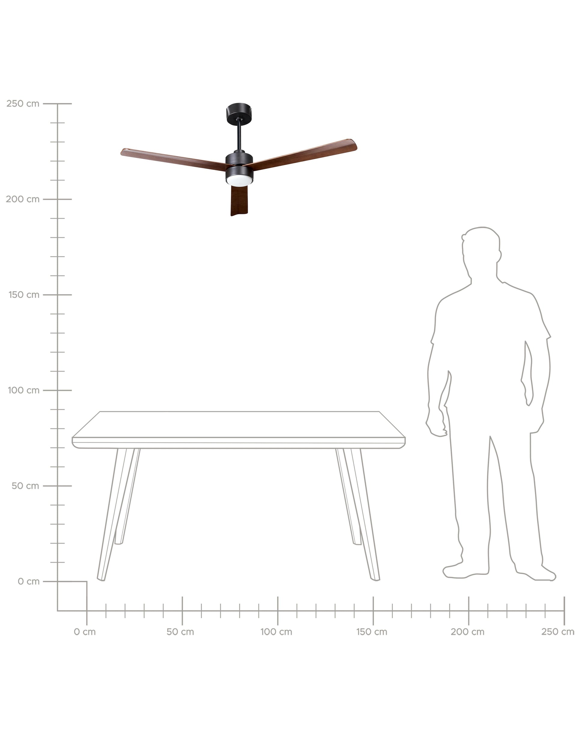  Ceiling Fan With Light JEREMY With Remote LED Brown