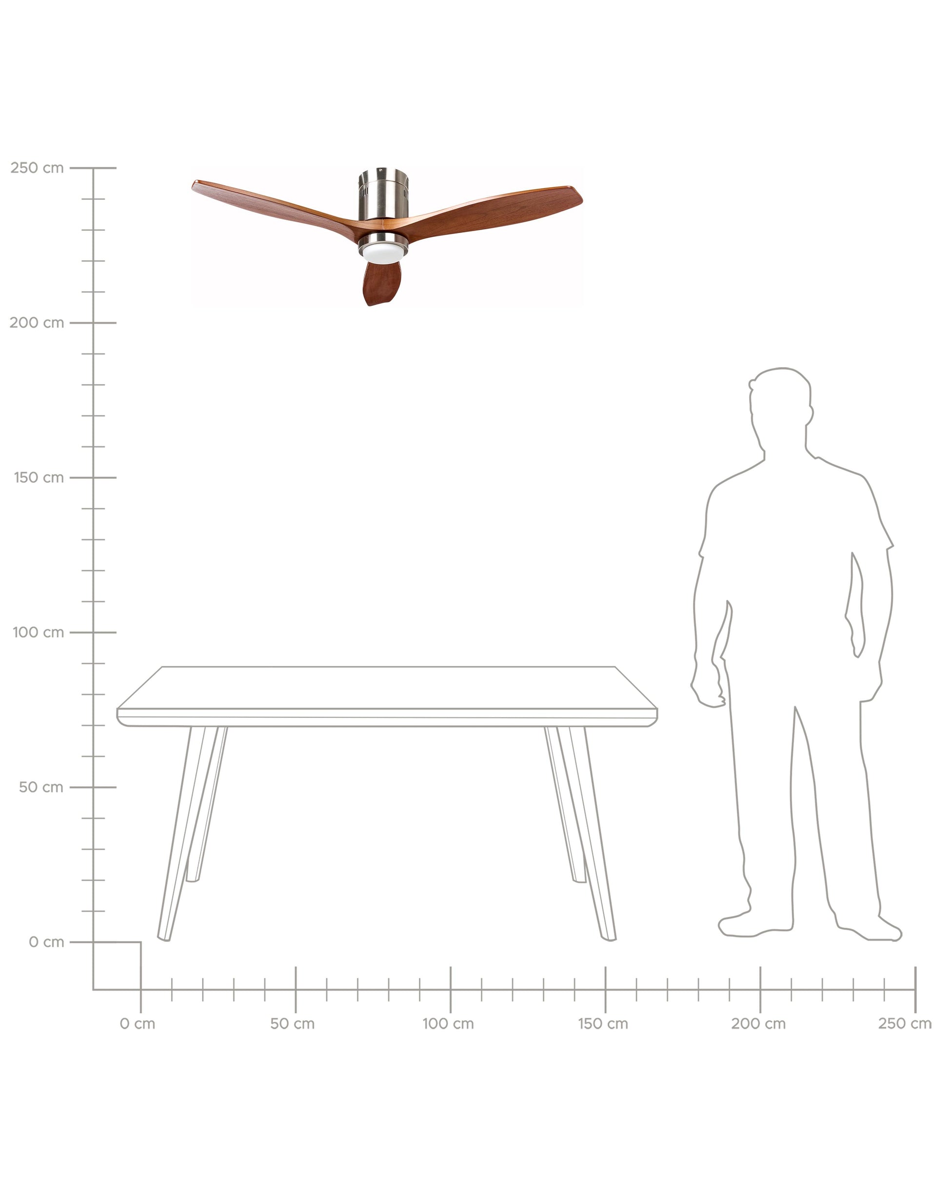  Ceiling Fan With Light PIAYE With Remote LED Brown