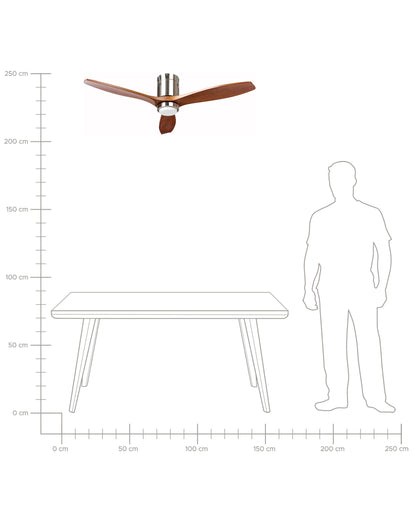  Ceiling Fan With Light PIAYE With Remote LED Brown