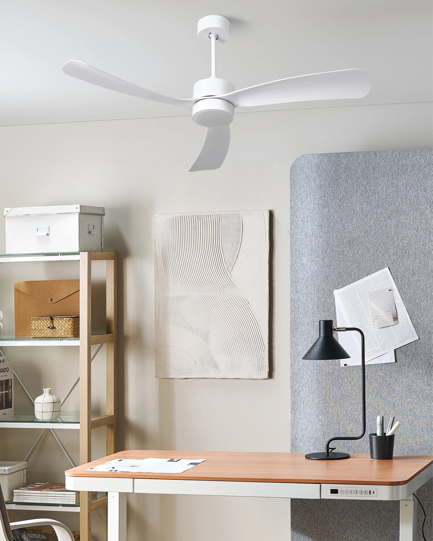  Ceiling Fan With Light PRASLIN With Remote LED White