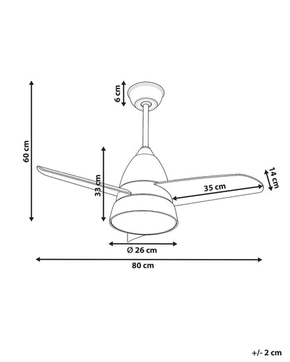  Ceiling Fan With Light STRAWBERRY With Remote LED Grey