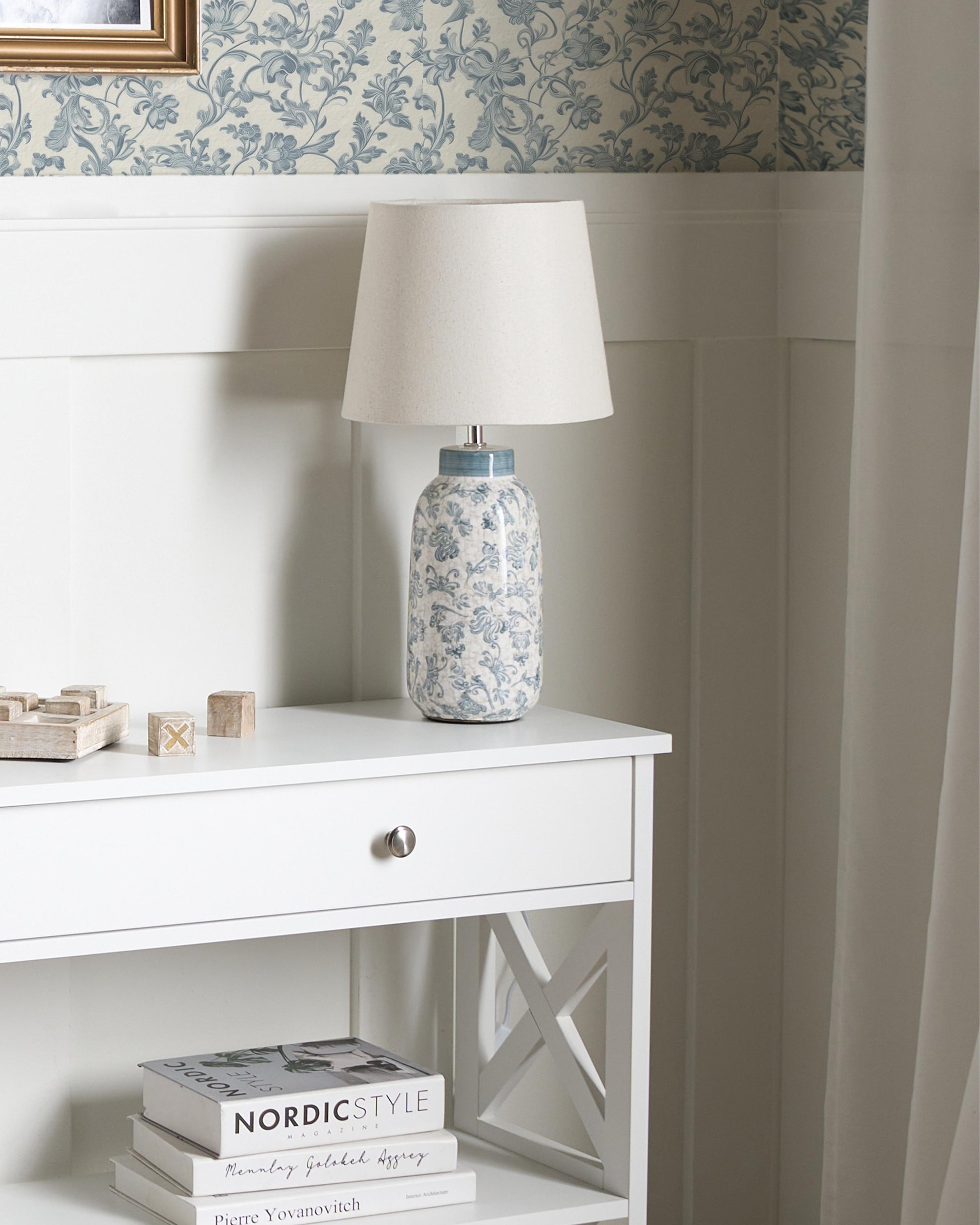  Table Lamp LEMPA Ceramic White/ Blue