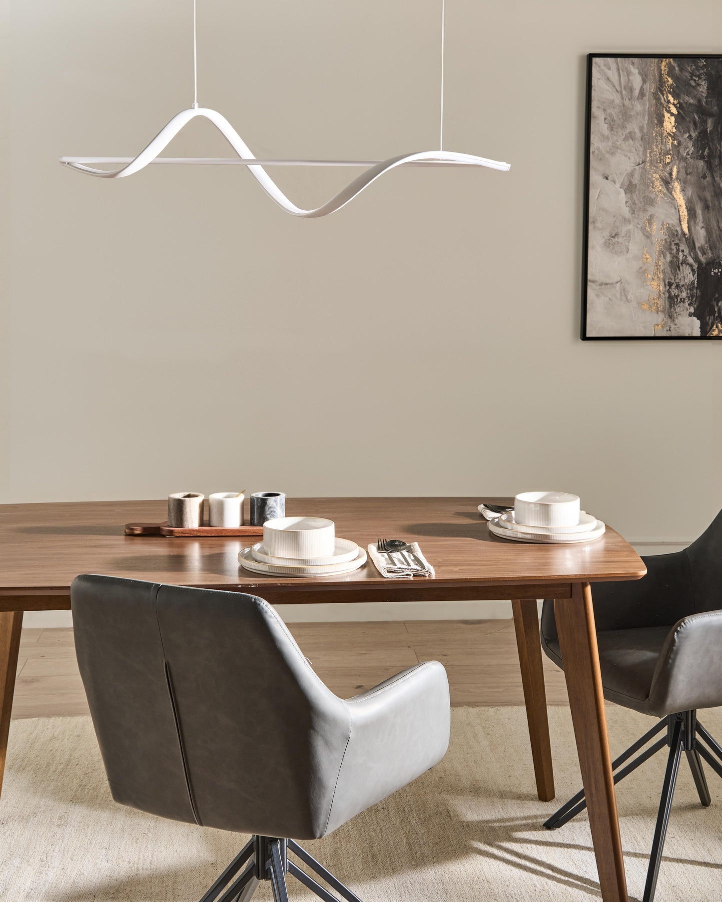  LED Pendant Lamp KHUTTI With Dimmer Metal White