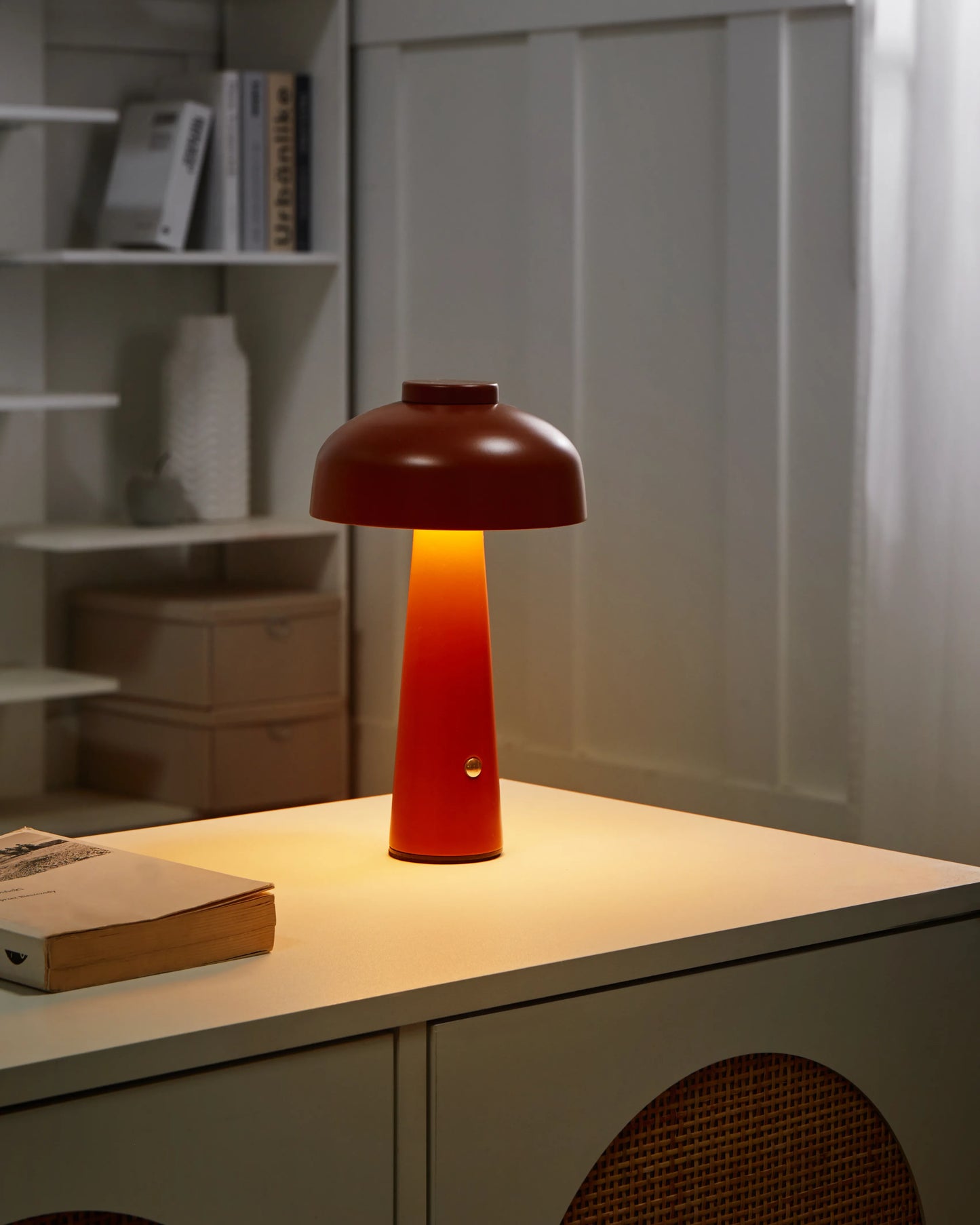  Wireless LED Table Lamp AGUSAN With Dimmer Metal Brown