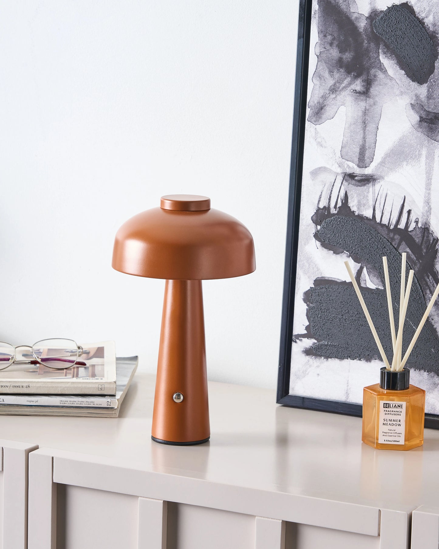  Wireless LED Table Lamp AGUSAN With Dimmer Metal Brown