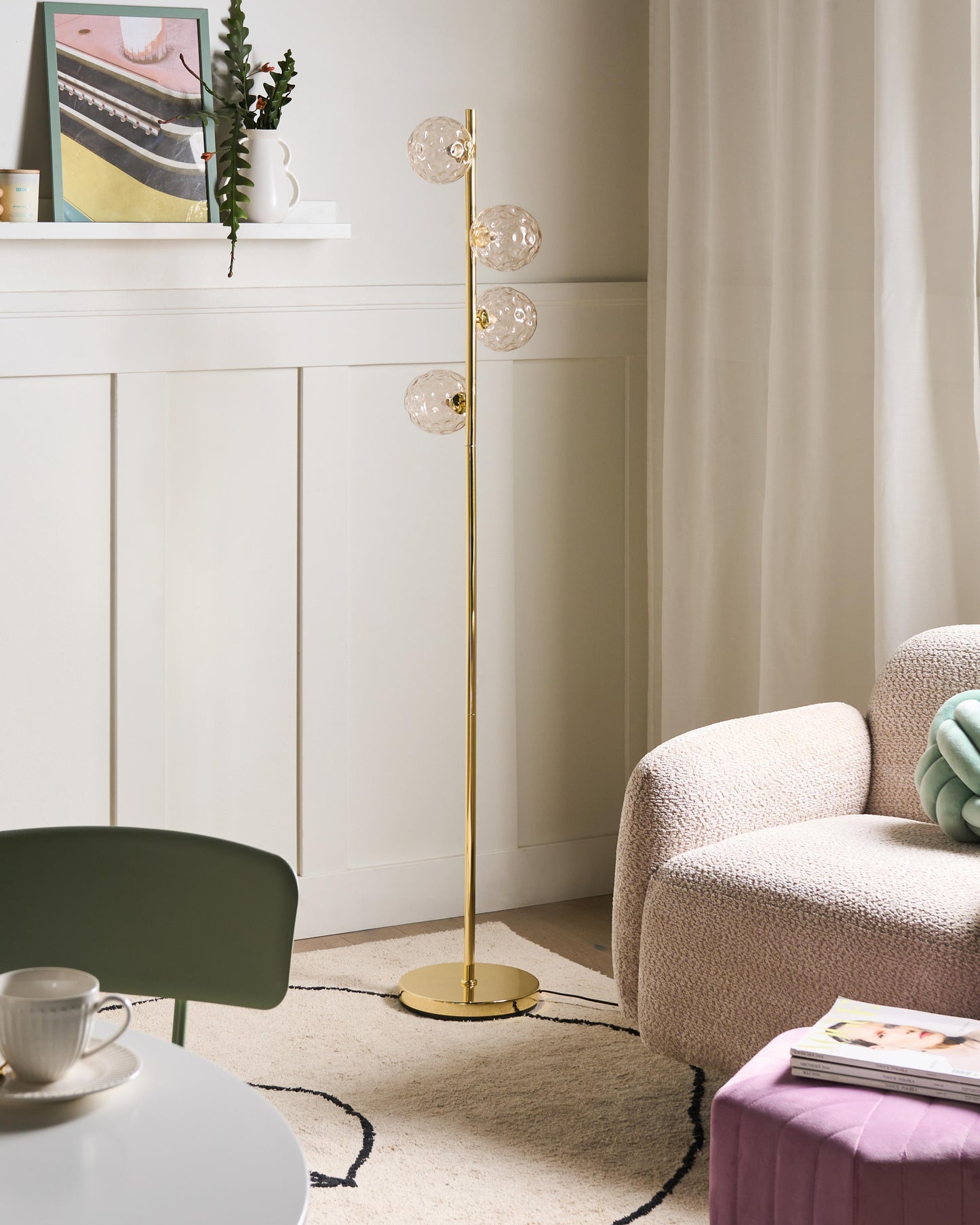  Floor Lamp ANADYR Glass Beige
