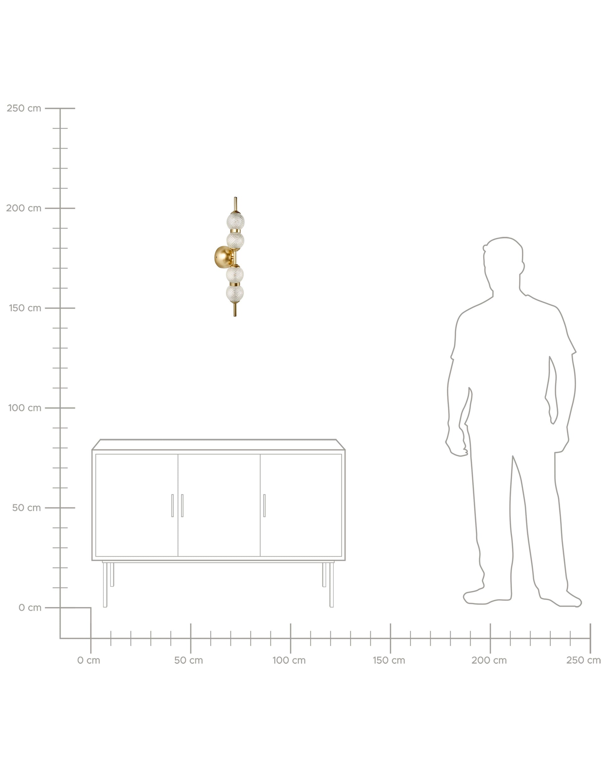 LED Wall Lamp ARAS Glass Gold