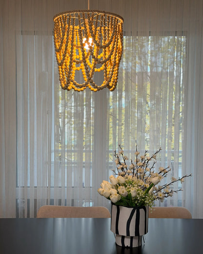  Chandelier PUSWELI Wood Light Brown