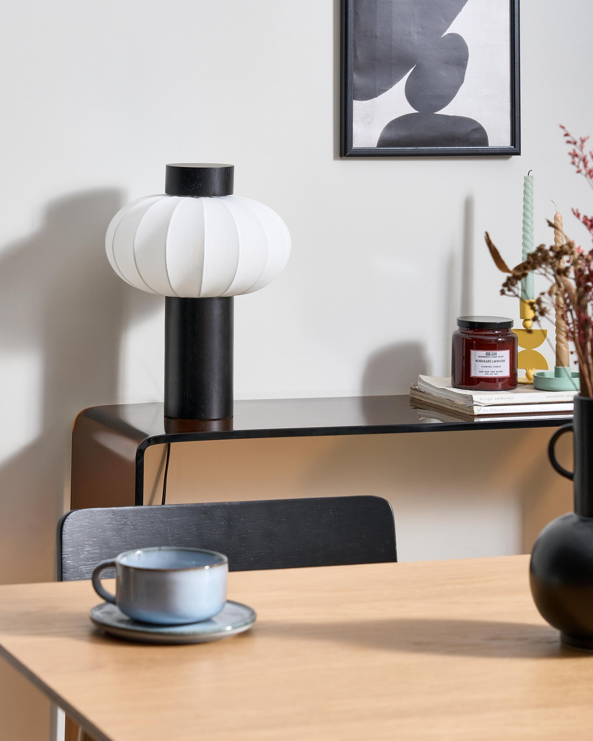  Table Lamp ABENS Wood Black