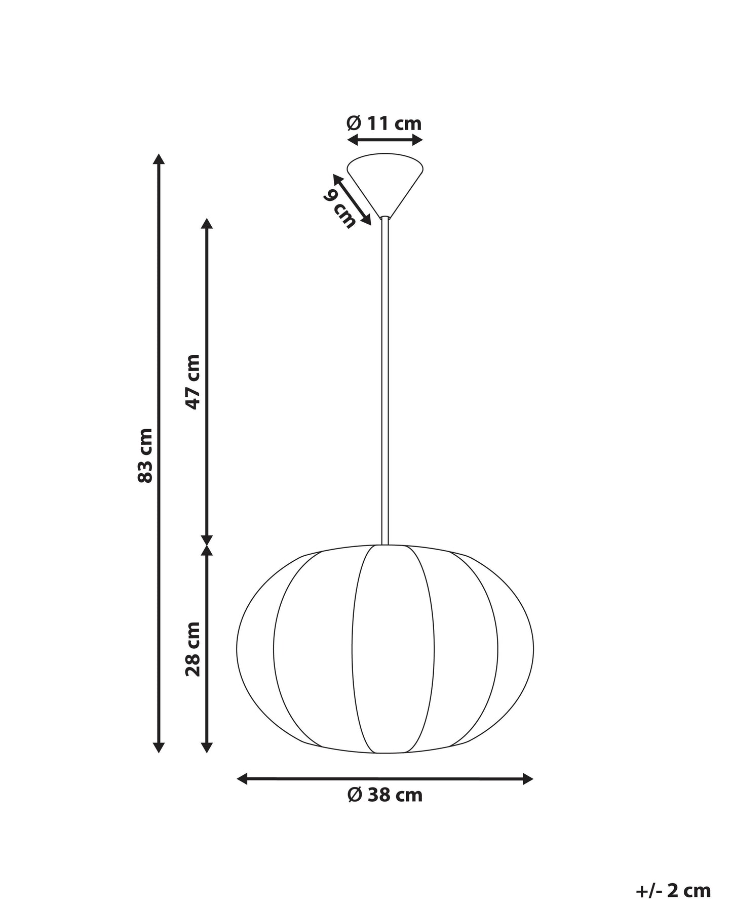  Pendant Lamp OKER Fabric White