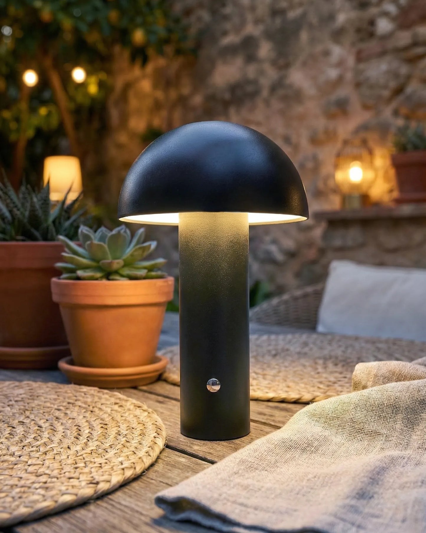  Wireless LED Table Lamp BOJO With Dimmer Metal Black