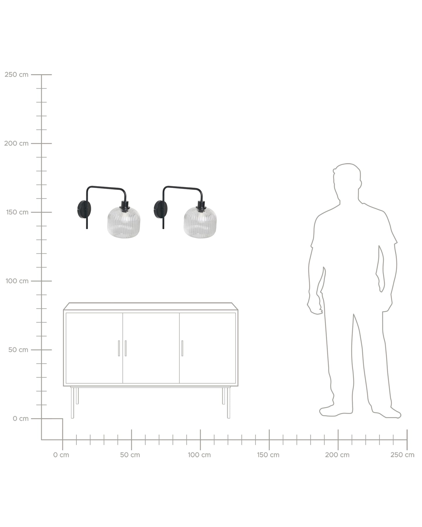  Set Of 2 Wall Lamps COMAPALA Metal Black