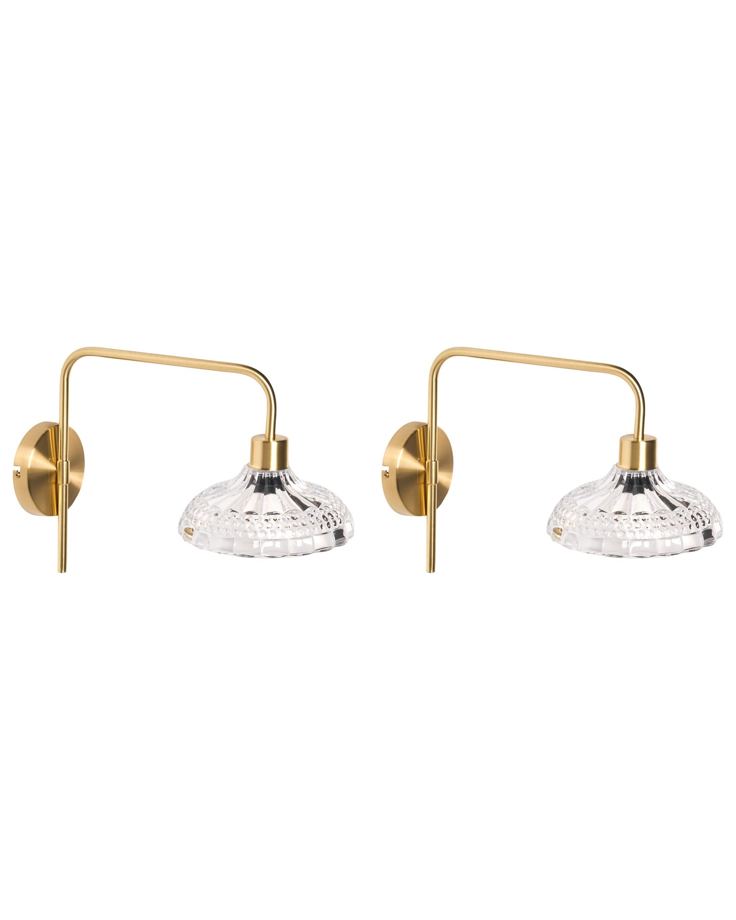  Set Of 2 Wall Lamps MOLINO Metal Gold